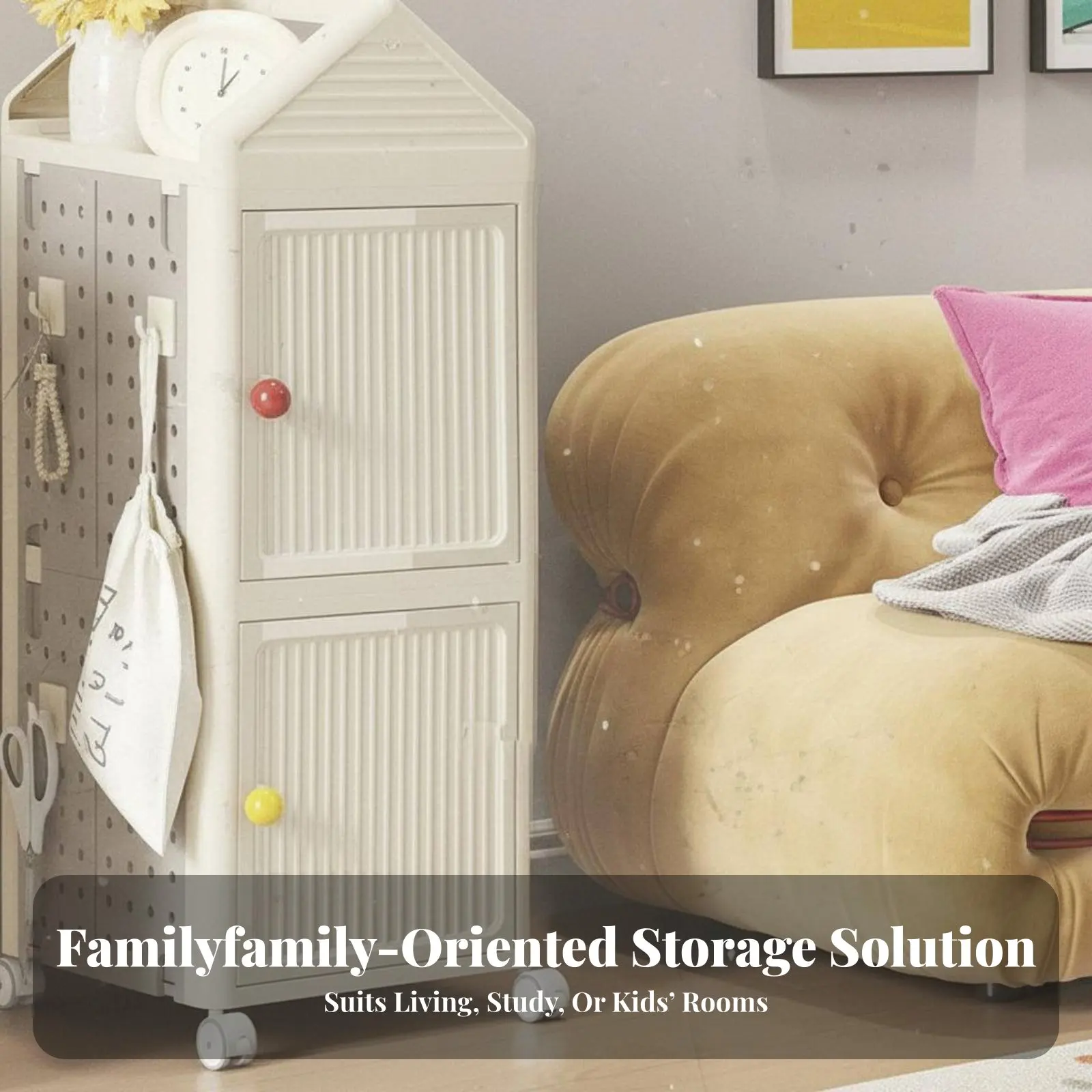 

Multi-Tier Rack on casters Foldable foldable Wheeled Bin Rack Space-Saving Mobile for Office Workers