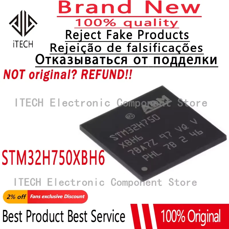 5pcs/lot Original STM32H750XBH6 TFBGA-265 ARM Cortex-M7 32-bit Microcontroller MCU 100% New and Genuine