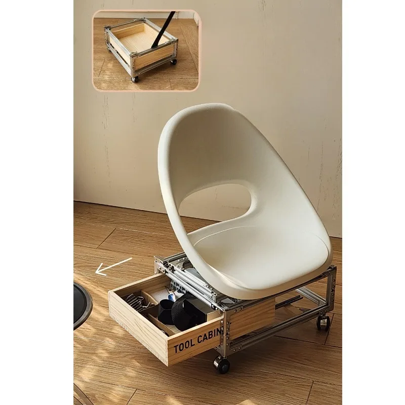 Household DIY aluminum profile with wheel movable seat furniture dual-purpose trolley