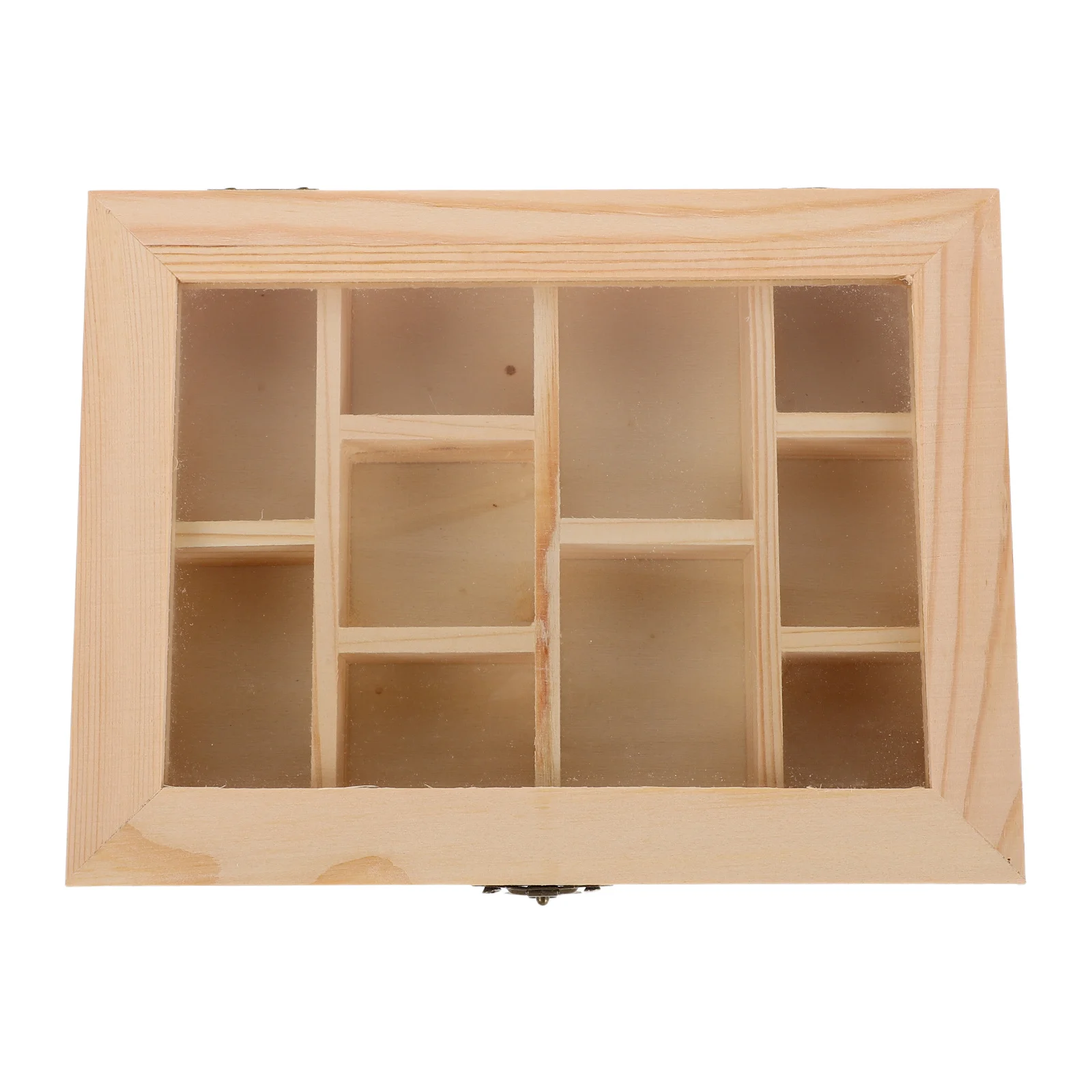 

Mineral Collection Box with 10 Compartments Wooden Display Case for Rocks Crystals and Jewelry Clear Lid Protection for Home