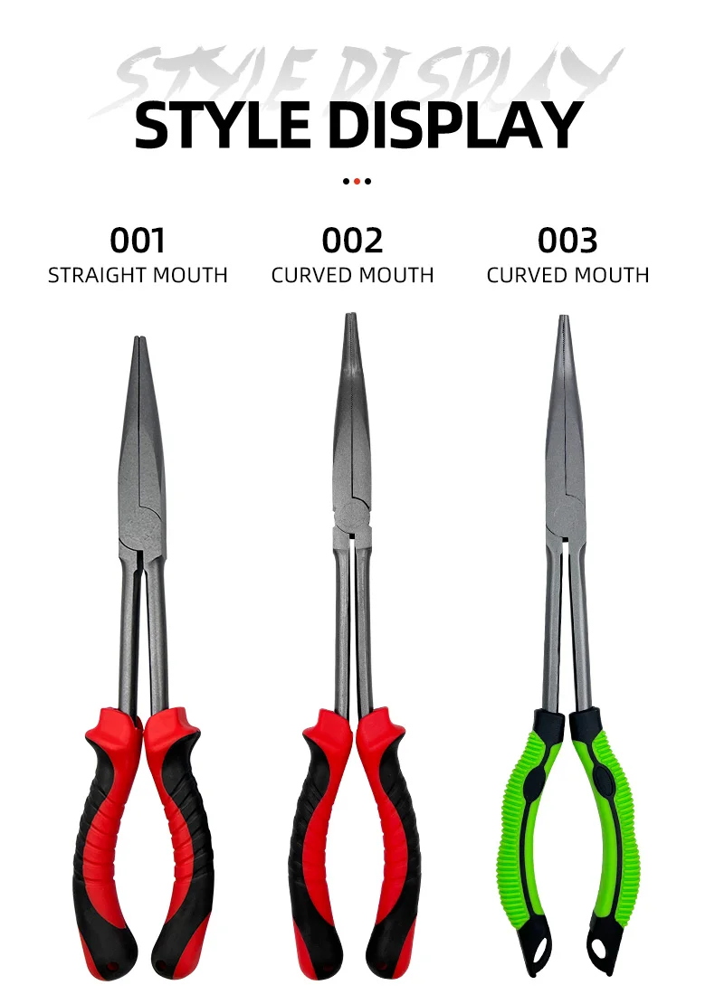 ShareShark Hochkarbonstahl 29cm Multifunktionale Angelzange Köderzange Langnasenzange Splitringöffner Angelwerkzeuge – Detail 8