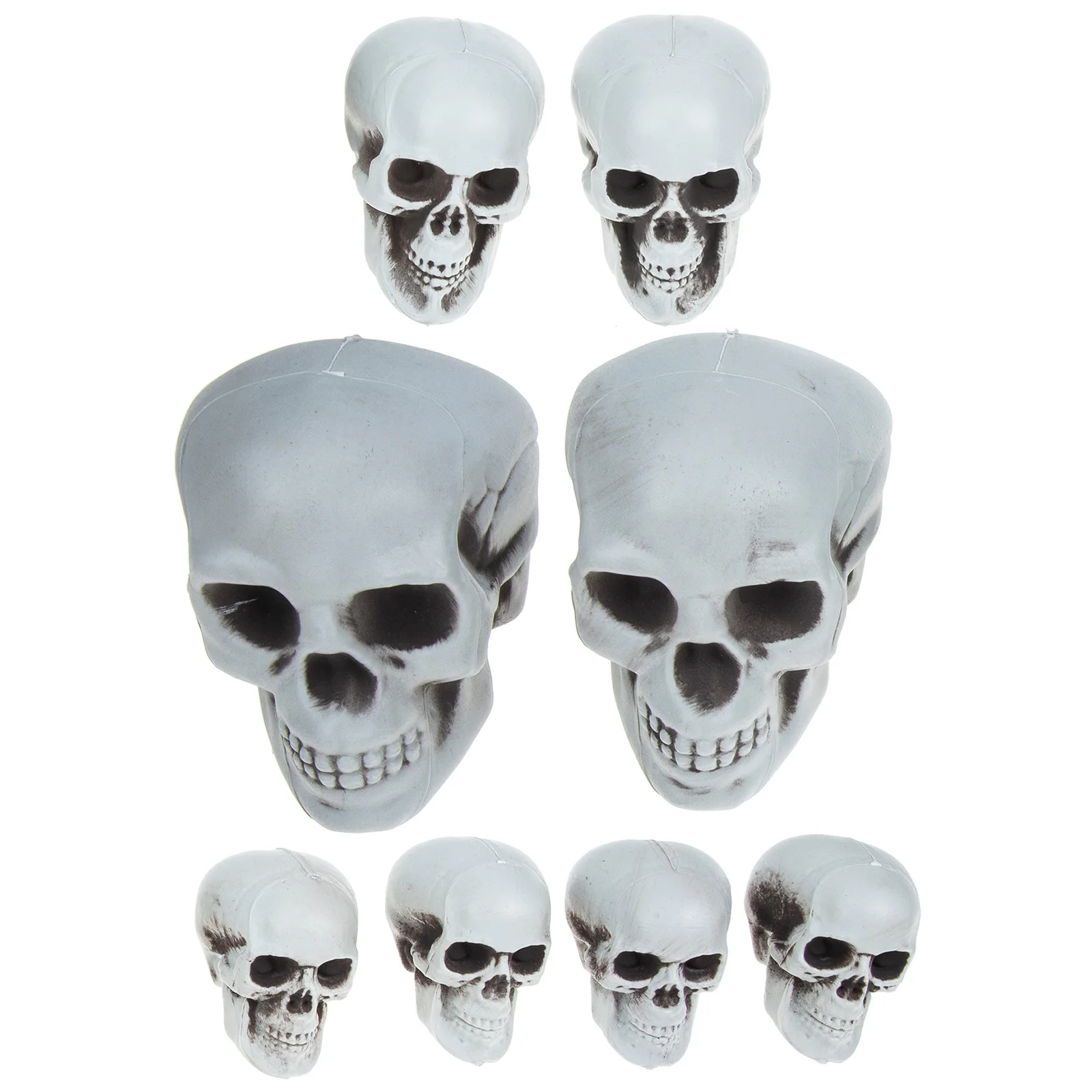

8Pcs Realistic Skull Models Spooky Home Skull Ornament for Halloween Party Supplies Tricky Haunted Prop