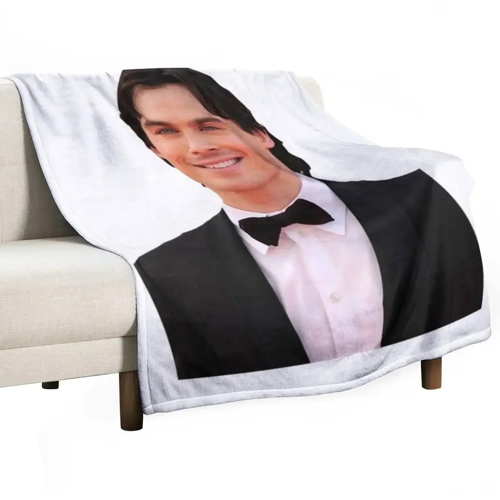 Ian Somerhalder (aka Damon Salvator) Throw Blanket sofa bed Summer Beddings Stuffeds Plaid on the sofa Soft Plaid Blankets