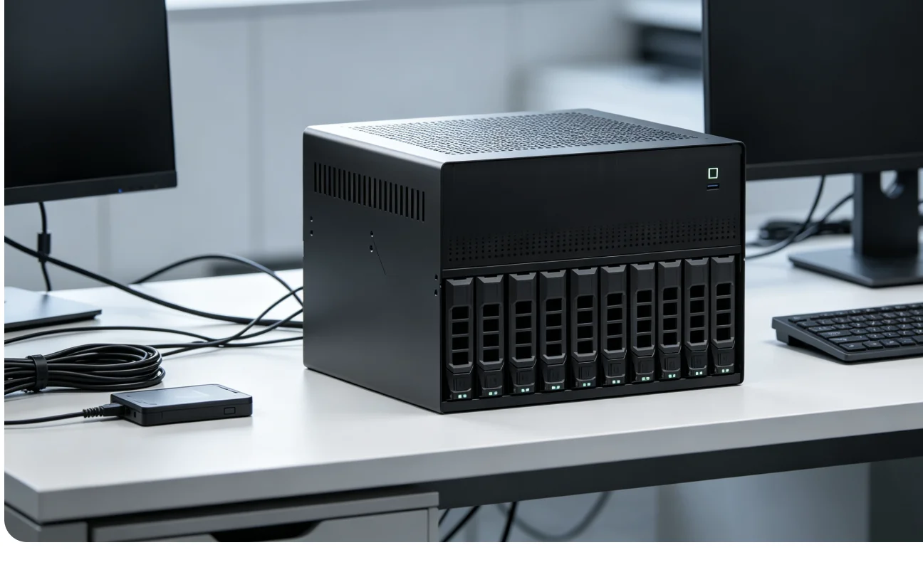 Black Mini ITX Storage Chassis 12 Disk Position 1U PCI-E Power Supply Server Storage Housing Accessory