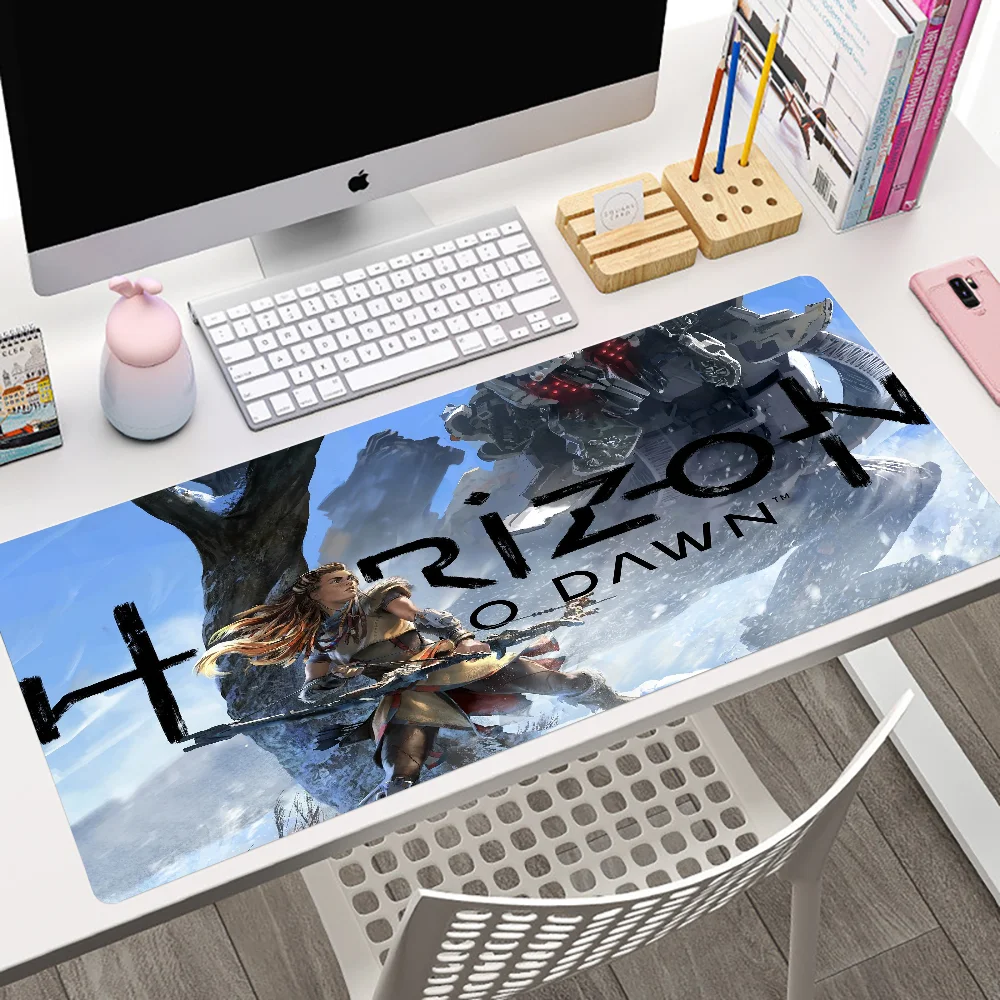 XXL Cartoon Anime Table Mat Natural Rubber Lock Edge Keyboardpad Gaming Accessories for PC Mouse Horizon Zero Dawn Mouse Pad Diy