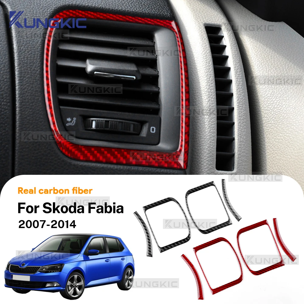 

Мягкая наклейка из углеродного волокна для Skoda Fabia 2 MK2 5J 2007-2010 2011 2012 2013 2014 Автомобильная воздуховыпускная рамка со стороны центральной консоли