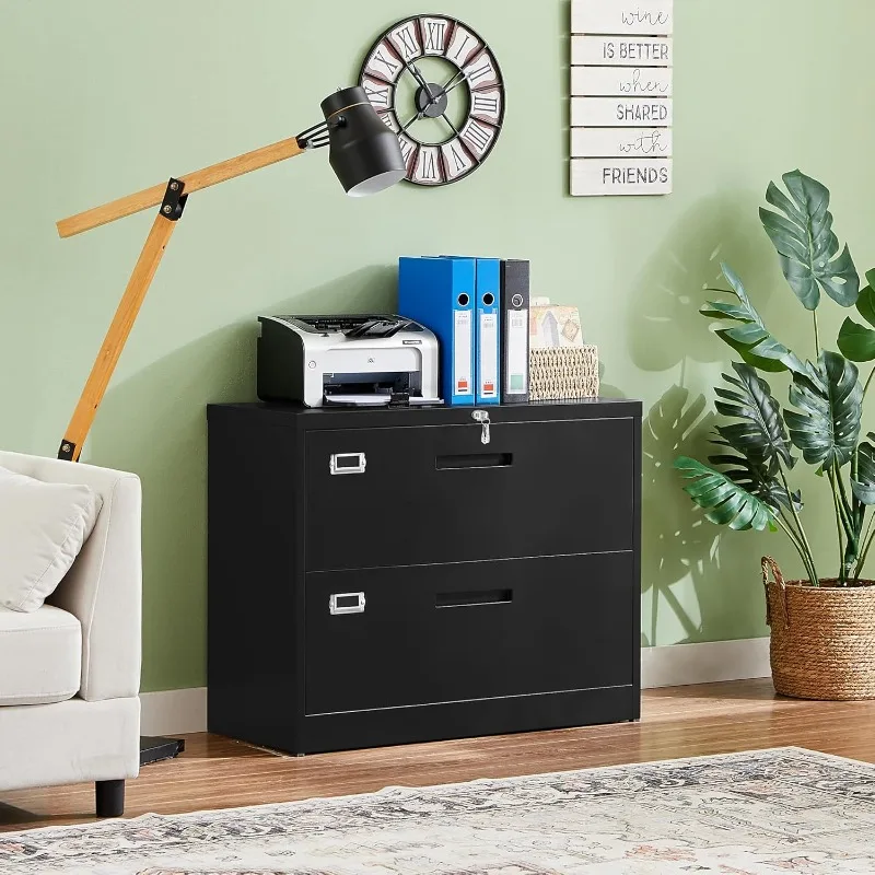 

Metal Lateral File Cabinets With Lock,2 Drawer Steel Wide Filing Organization Storage Cabinets,Home Office Furniture For