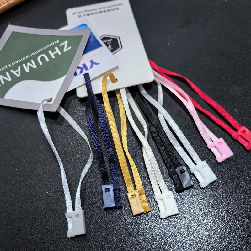 High-End New Style Ribbon Tag Rope with Hanging Beads Clothing Accessory Buckle Customizable Free Shipping 1000pcs