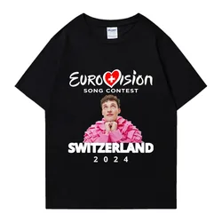 Hot Sale Eurovision 2024 Event Nemo Mettler Print T Shirt Men Women Hip Hop Oversized Streetwear Unisex Short Sleeve T-shirts