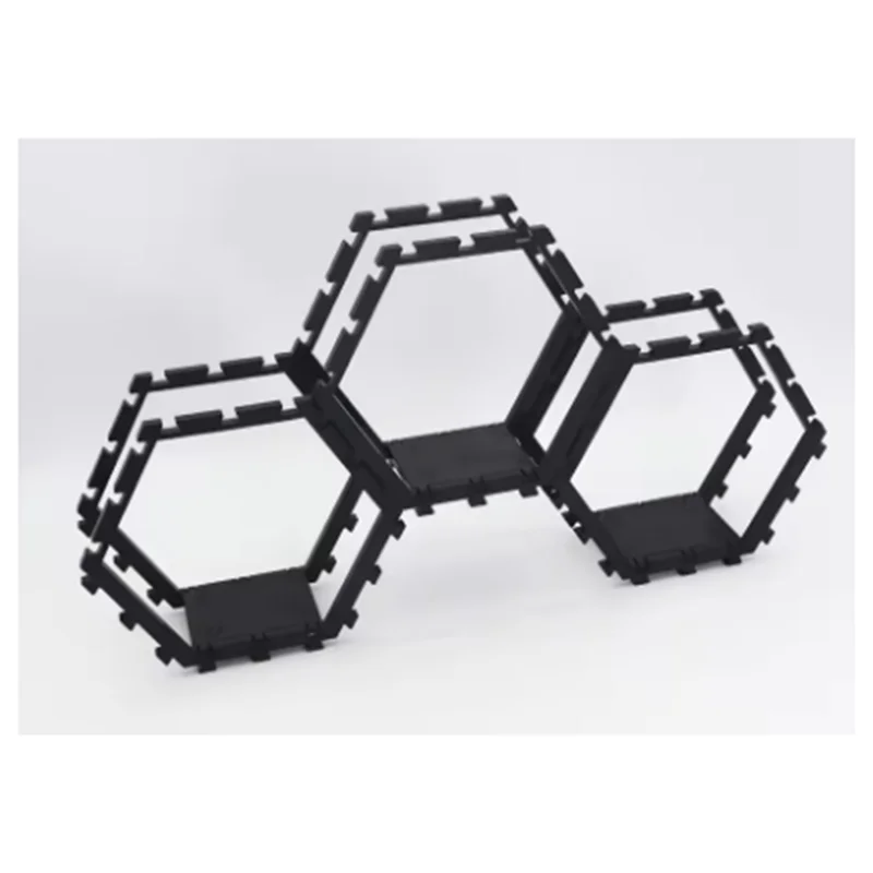 

ABKQ-3PCS New Hexagonal Toy Showcase Stand Splicing Honeycomb Storage Rack DIY Toy Storage Tool