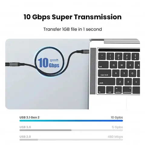 Hannord USB3.2 Förlängningskabel Typ C 20Gbps Förlängningskabel USB3.2 Gen2 4K 100W USB C Hane till Hona Kabel för PC Laptop MacBook 10 best sales generation 2 - №3