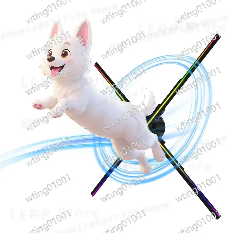 for Intelligent LED 3D Holographic Fan 60cm Naked Eye Virtual Air Imaging Screen High Definition Advertising Display Machine