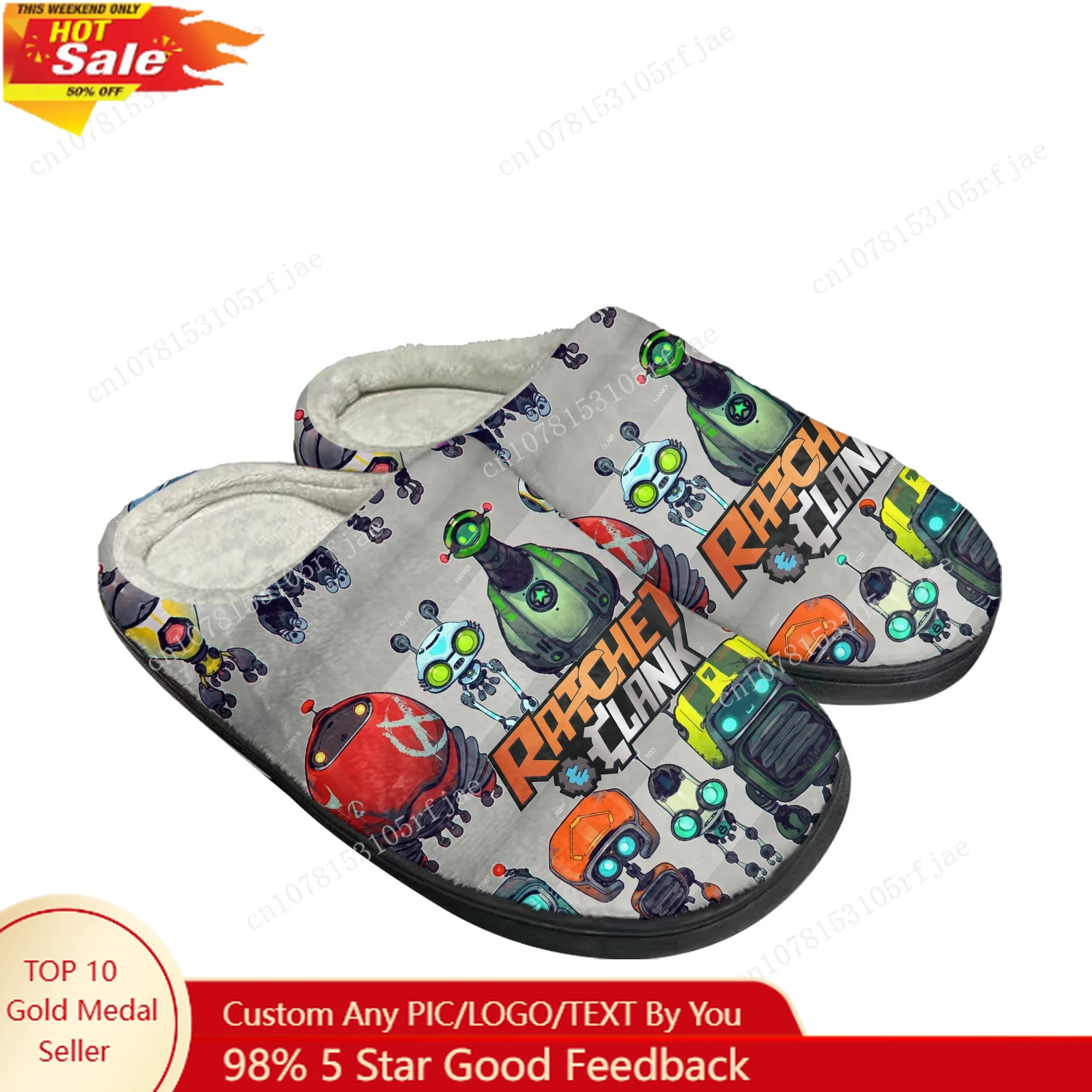 

Ratchet & Clank Rift Apart Home Cotton Slippers Cartoon Game Men Women Plush Bedroom Casual Keep Warm Shoes Tailor Made Slipper