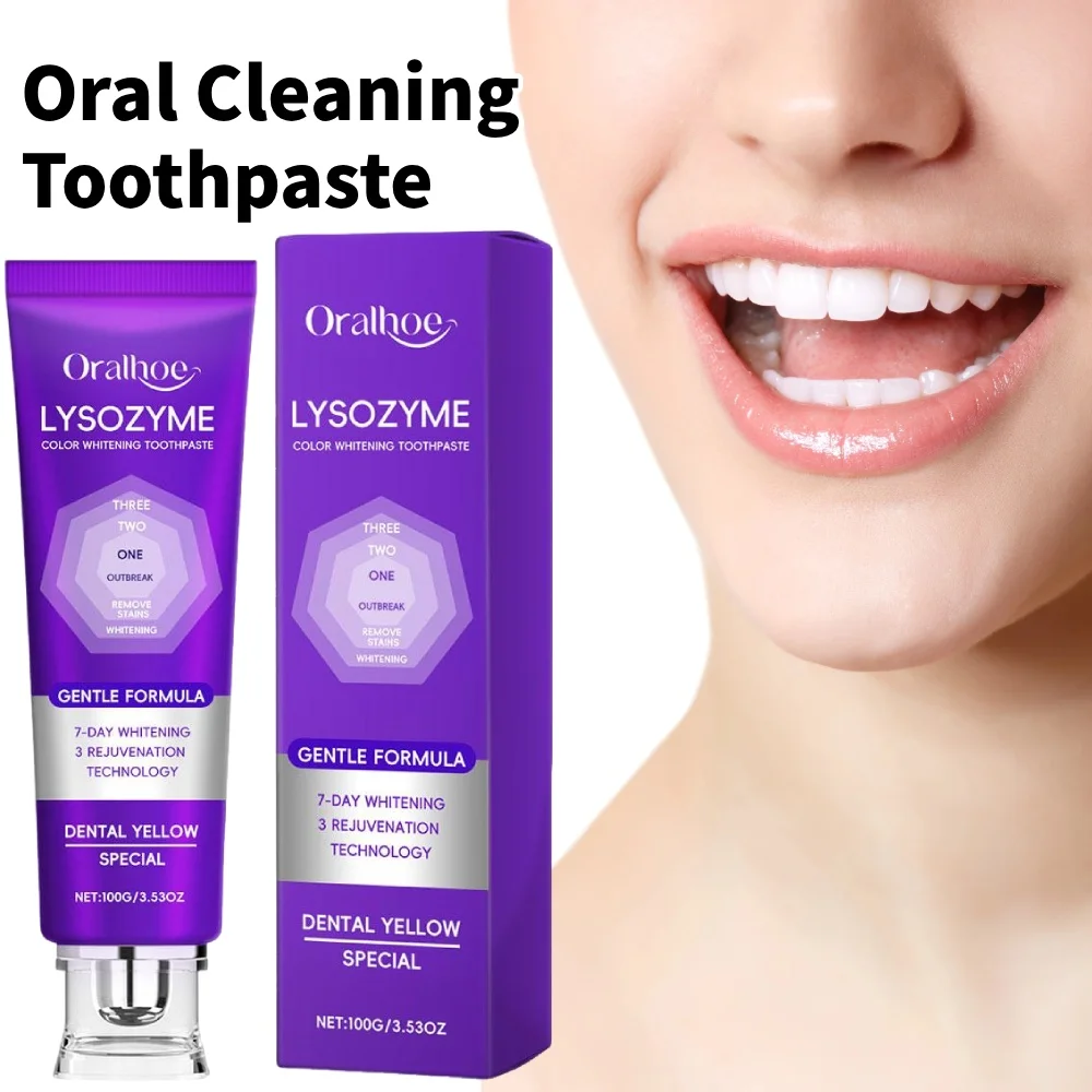 

Корректирующая цвет фиолетовая зубная паста со вкусом мяты, осветляющий эффект, ежедневный уход за полостью рта, свежее дыхание, нежное на эмале, 100 г