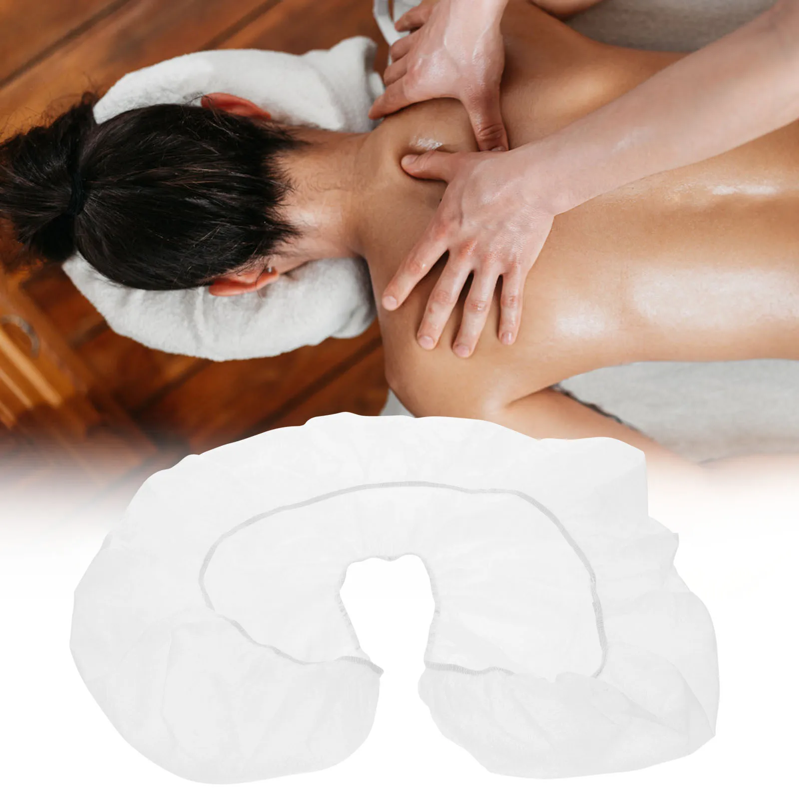 

100Pcs Disposable Headrest Covers for Massage Table Face Pillow Mat Non-Woven Fabric Spa Beauty Clinic Accessories