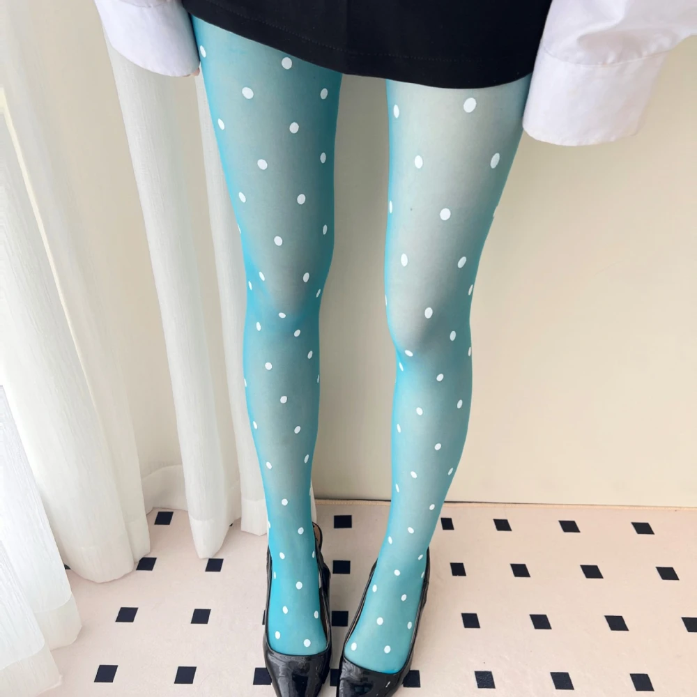 Y2K Polka Dot Stockings Women Tights with Polka Dot Print 2026 Summer 30D Ultra-thin Translucent Spicy Girl Sheer Pantyhose
