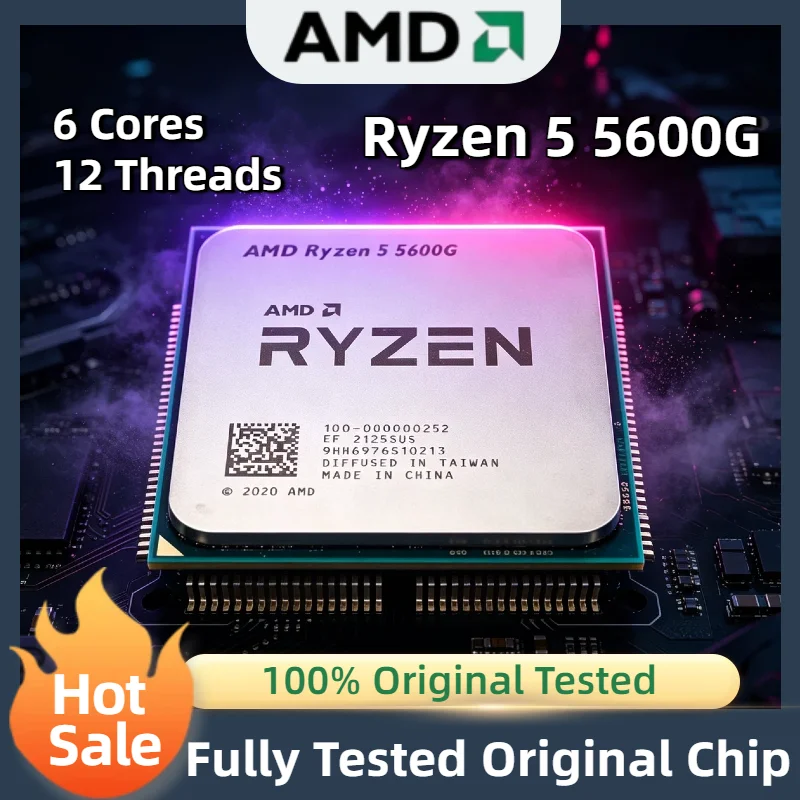 

AMD R5 5600G 6C 12T 4.4GHz AM4 Processor with Radeon Graphics No Fan Tray CPU for Gaming Desktop Build 7nm