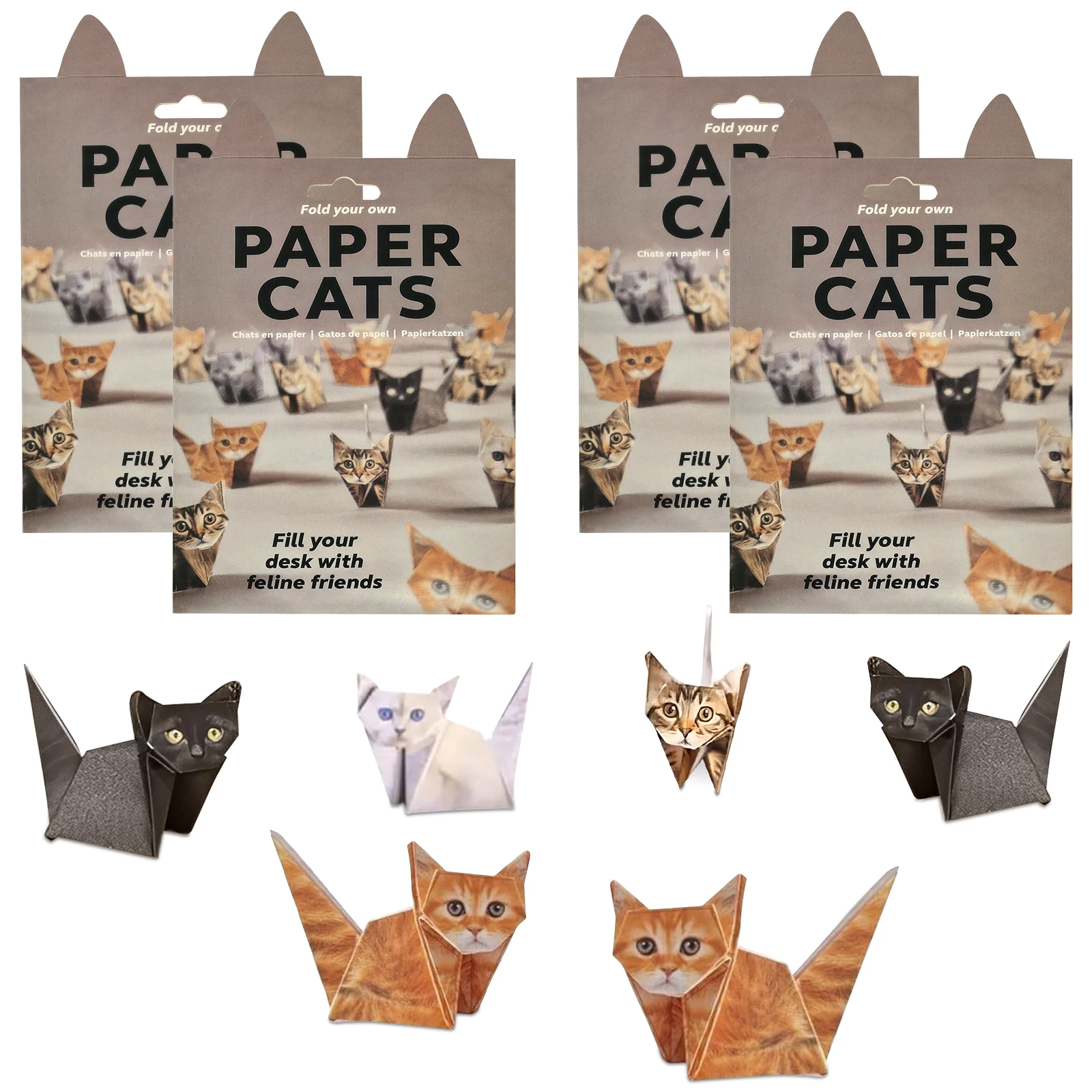 

Бумажные кошки, набор оригами, сделай сам, креативные складывающиеся собственные бумажные фигурки кошек, 3D животные, ремесло, активность, подарок для любителей котенка, настольные украшения