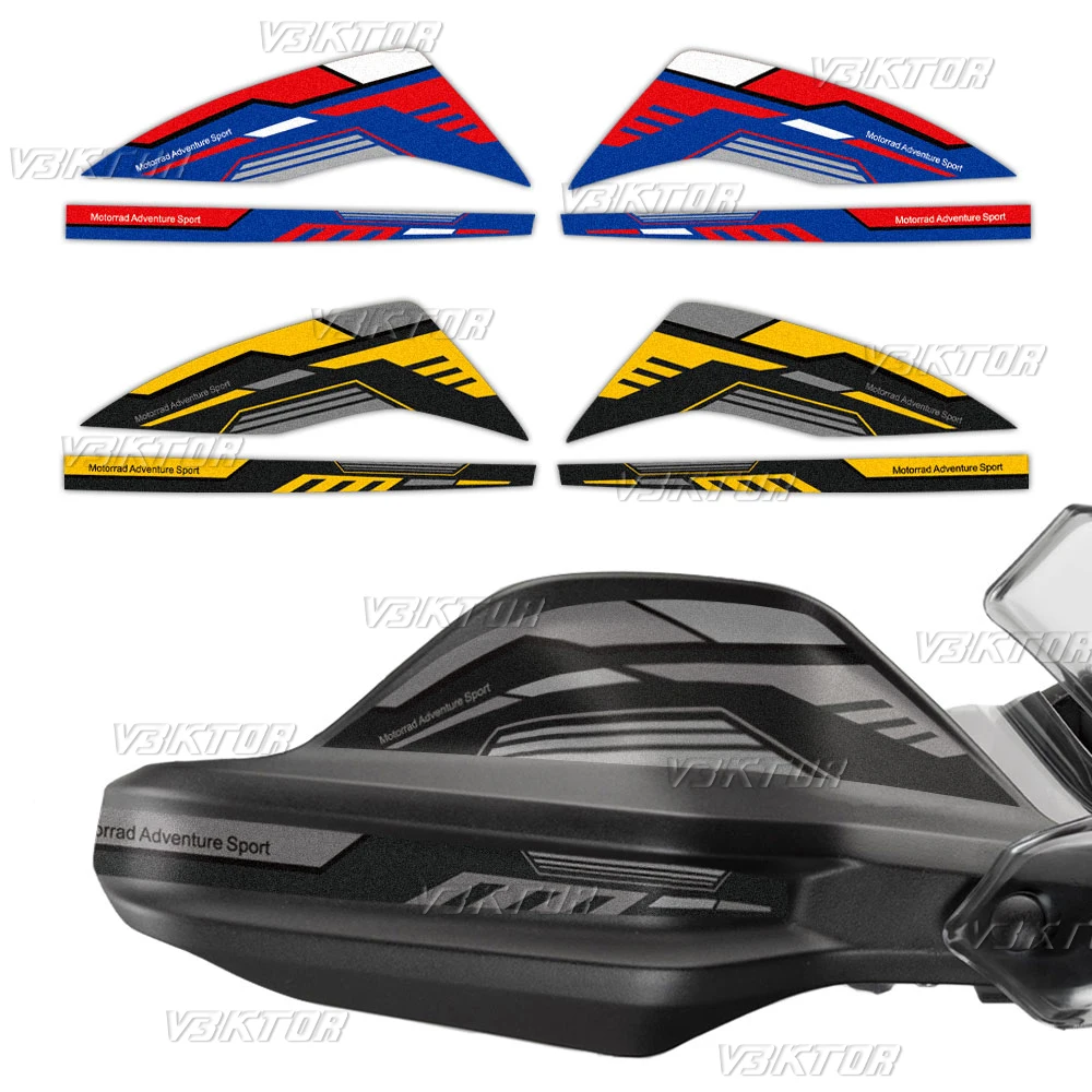 For R1200GS R1250GS ADV Rallye HP4 Trophy Triple Black Motorcycle Handguard Shield Sticker Motorrad Hand Guard Decals