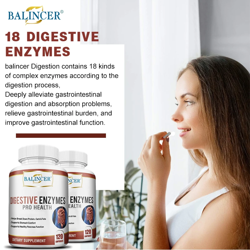 Balancer Enzymes Enhances Digestion, Relieves Heartburn, Hyperacidity, Relieves Symptoms of Upset Stomach and Gas