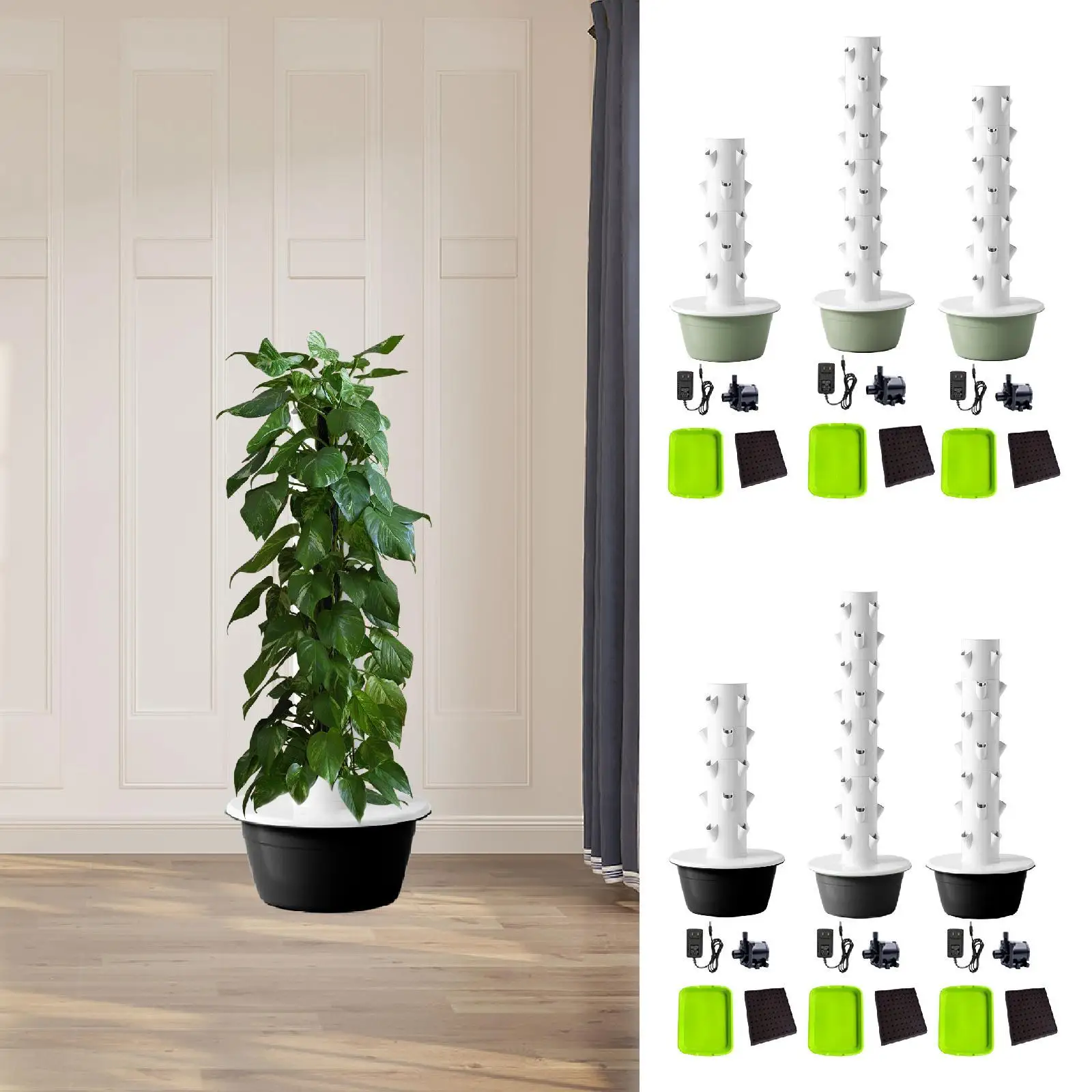 

Hydroponics Growing System Hydroponic Tower Gardening Pots Efficient Irrigation Vertical Garden Planter for Flowers Peppers