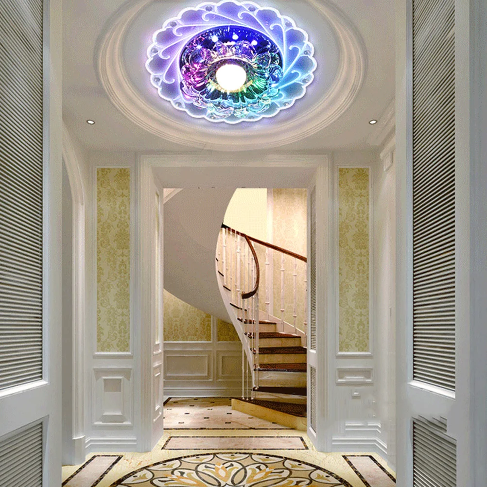

Crystal LED Ceiling Flush Mount Light Dimmable Ceiling Lamp for Hallway Porch Balcony Living Room