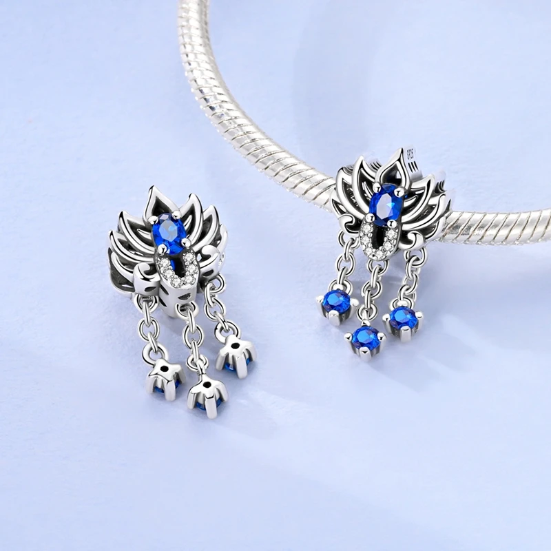 Charms Plata De Ley 925 Sun Moon Star Clip Charms Girl With Moon Pangolin Original Beads  Fits Women Anniversary Jewelry Charm