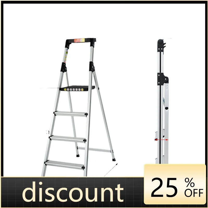 LMM Household Handrail Folding Herringbone Ladder Multifunctional Thickened Ladder Aluminum Ladder