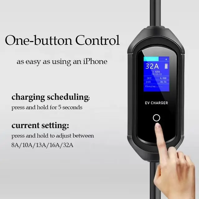 Ac home use portable electric car charger 32a 7kw GB/T specifications low price ev charger 220 volts