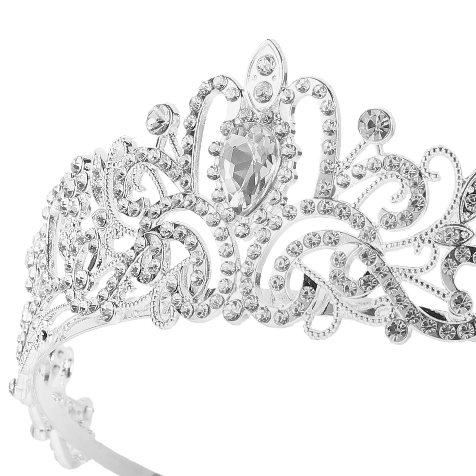 

Graduation Party Accessories Crystal Tiara Headband Rhinestone Crown for Women Prom Queen Hair Jewelry Gift