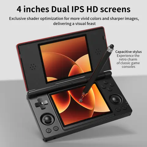 New Anbernic RG DS Handheld Game Console RGDS 4" IPS Dual Screen Android 4000mAh Flip Video Games Player