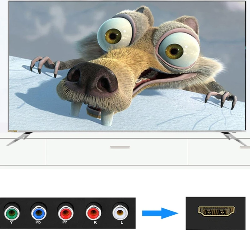 Adaptador compatible con HDMI a YPbPr + Extractor de audio R  L con salida de audio coaxial + R  L, para convertir HDMI a F19E