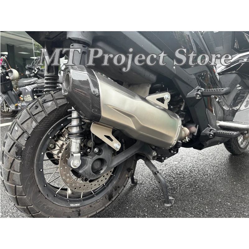 Slip On For ZONTES 368G 368E 2025 2026 Motorcycle Exhaust System Escape Middle Link Pipe With Carbon Fiber Tail Moto Muffler