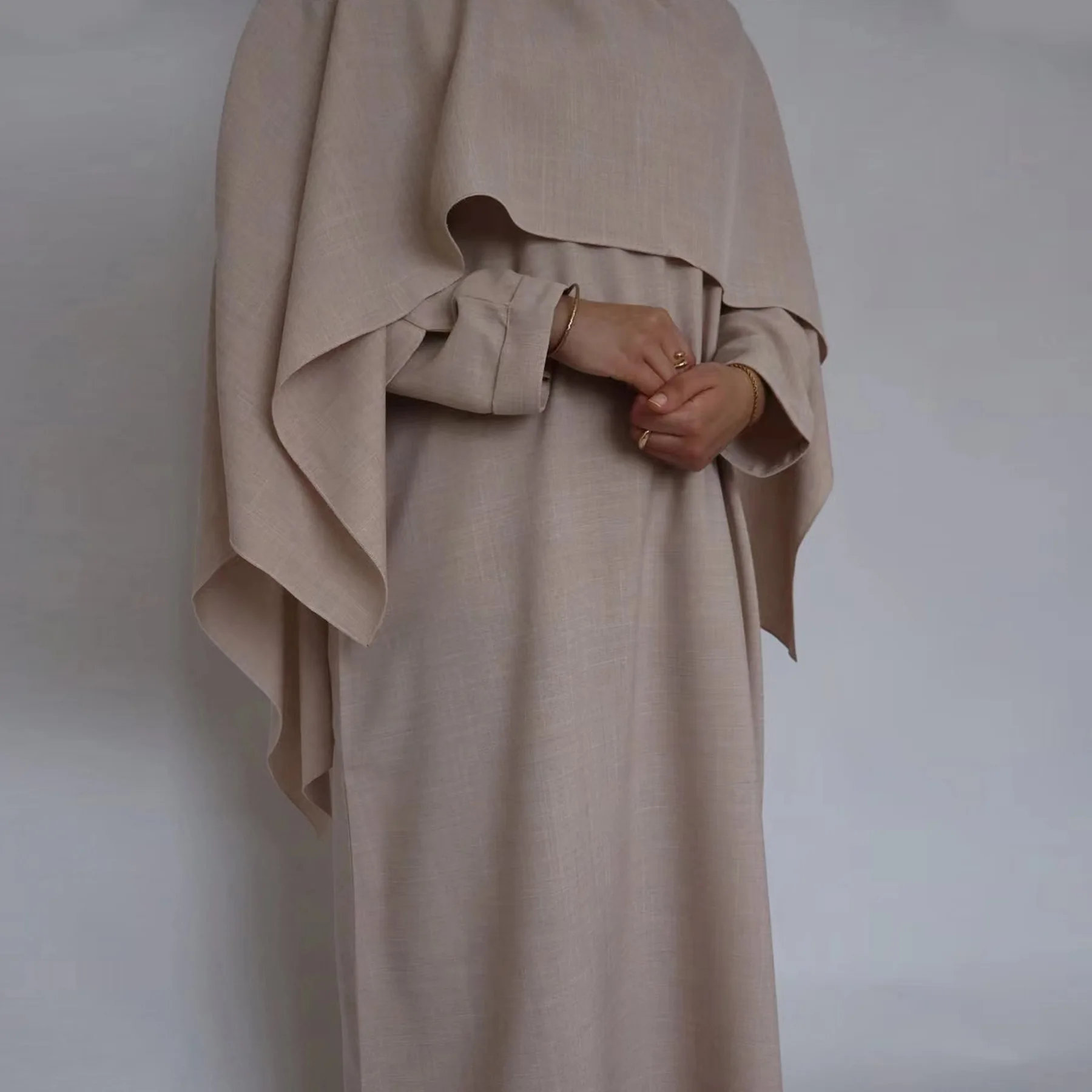 

New Abaya 2 Piece Set Long Scarf with Abayas for Women Muslim Dubai Turkey Modest Kaftan Outfits Long Dress