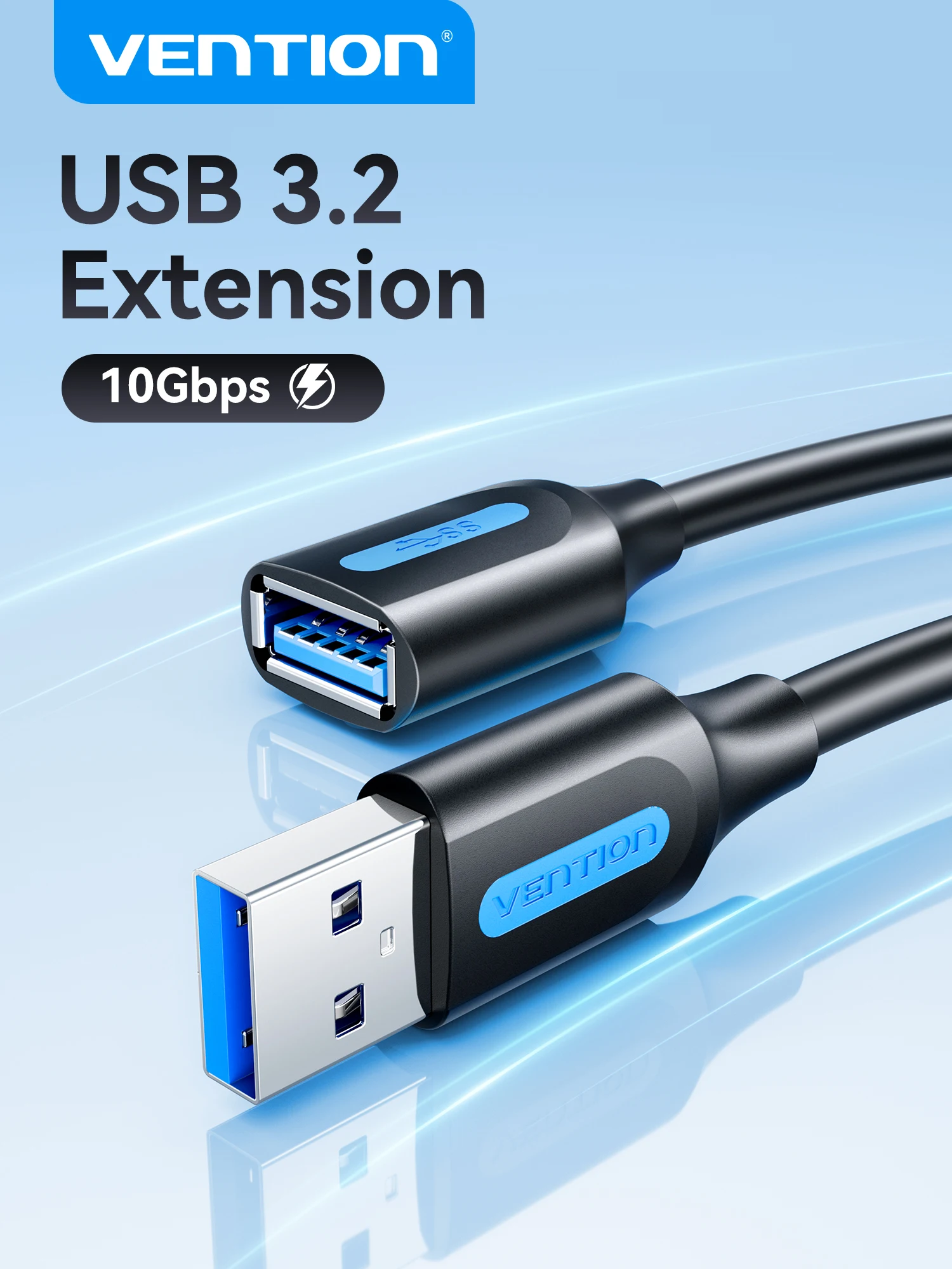 Vention USB 3.2 Verlängerungskabel 10Gbps Datenkabel für PC TV USB-Laufwerk Xbox One SSD Hochgeschwindigkeits-USB-Verlängerungskabel Stecker auf Buchse