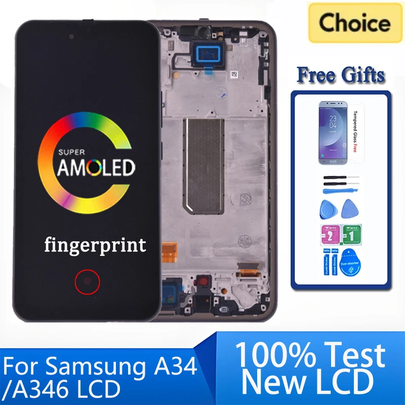 

6.6" Super AMOLED For Samsung A34 A346 LCD Display Touch Screen Digitizer For samsung A34 5G LCD A346B A346U A346E Screen