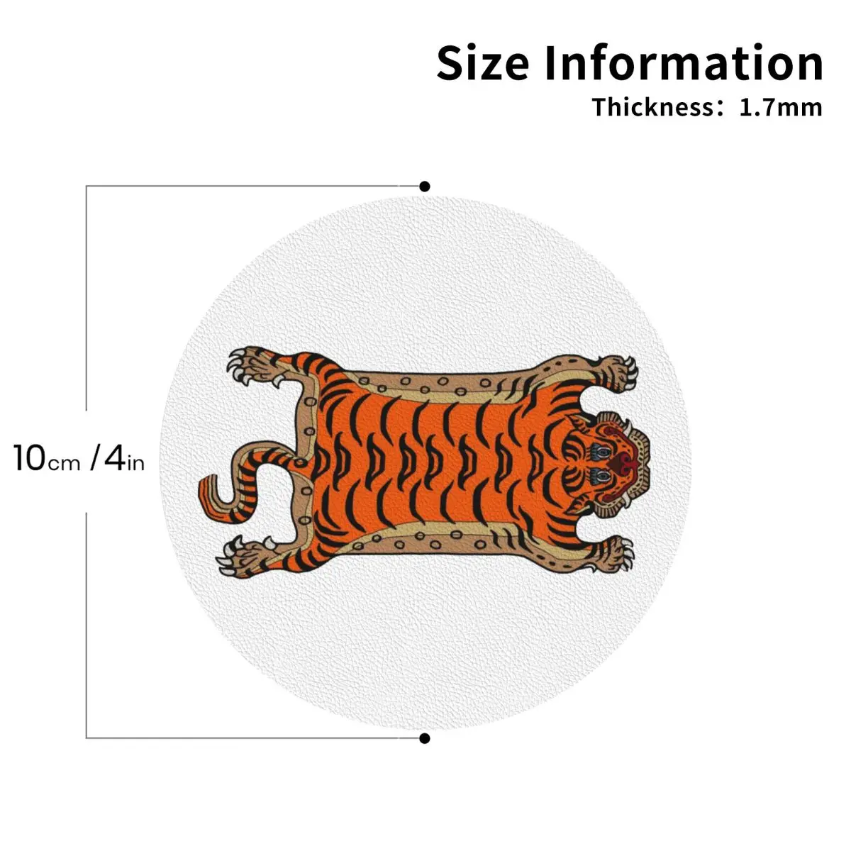 Tibetan Tiger Rug Coasters PVC Leather Placemats Non-slip Coffee Mats for Decor Home Dining Pads Set of 6