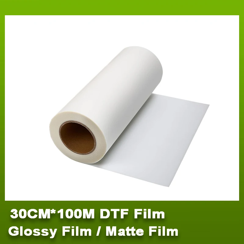 CFINK 33cm*100m Roll DTF Film PET Transfer Film 75 Micron for Epson L1800 I3200 4720 XP600 DTF Printer for DTF Ink Printing 33cm