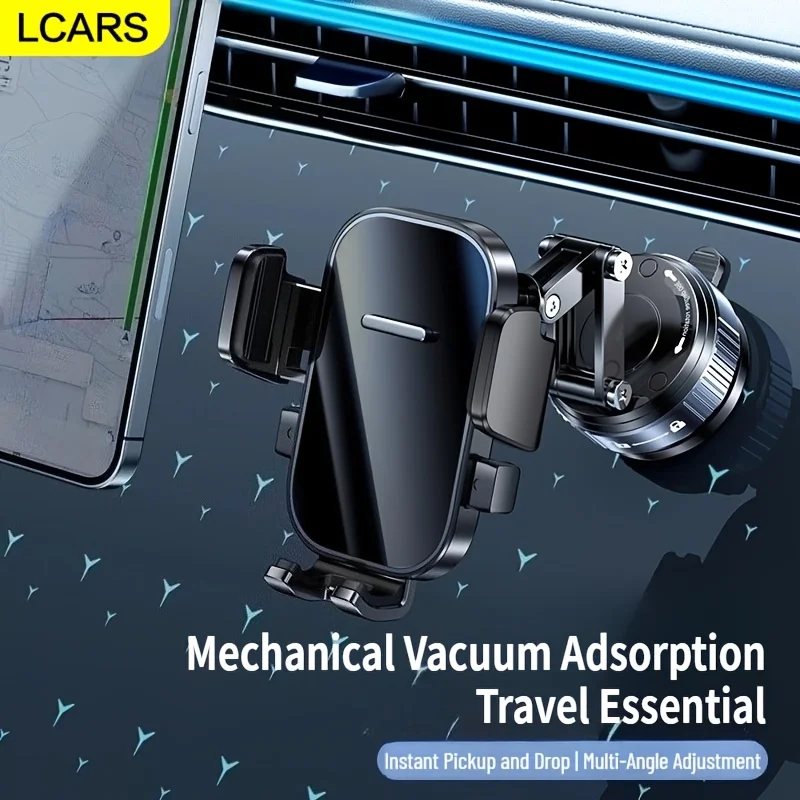 Lcars 2025 New Car Dashboard Phone Holder with Strong Vacuum Suction, Stable and Non-Slip, Metal Base + Abs Clamp, Can Hold the Phone Horizontally or Vertically, Car Navigation Entertainment, Car Interior Accessories,
