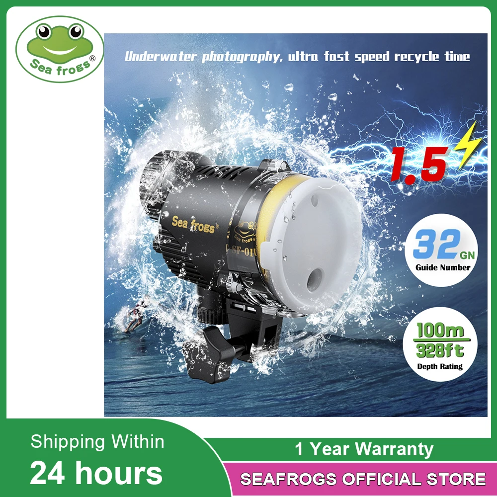 

Seafrogs SF-01 Waterproof Flash Strobe Fill Light 32GN for Sony Canon Fujifilm Nikon Underwater Camera Housings Diving Case