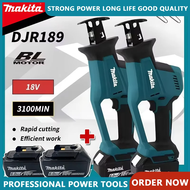 

Makita DJR189 Беспроводная электрическая сабельная пила Бесщеточная перезаряжаемая пила для резки дерева и металла Портативная пила Электроинструмент 18 В