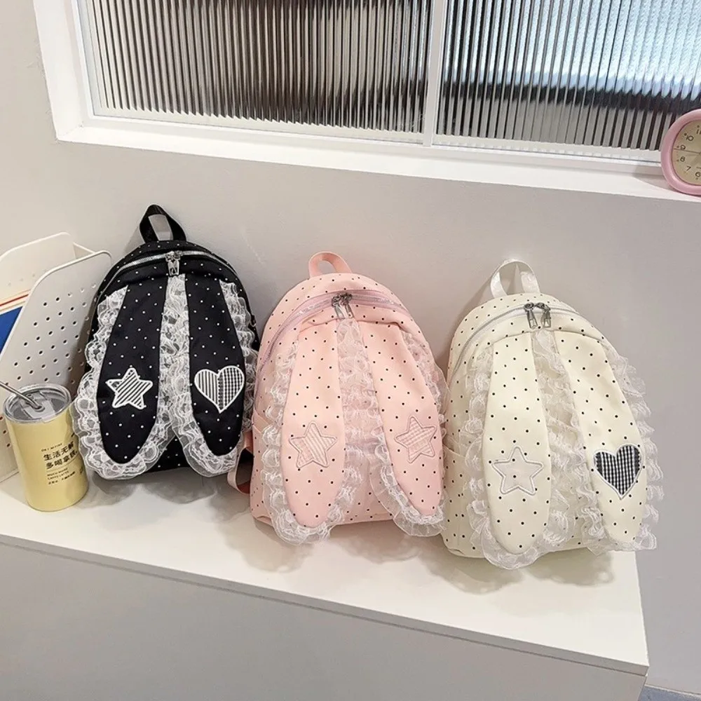 mochila-fashion-star-com-orelhas-de-coelho-estilo-coreano-bolsa-escolar-de-nylon-com-grande-capacidade-mochila-com-estampa-de-poa-para-uso-ao-ar-livre