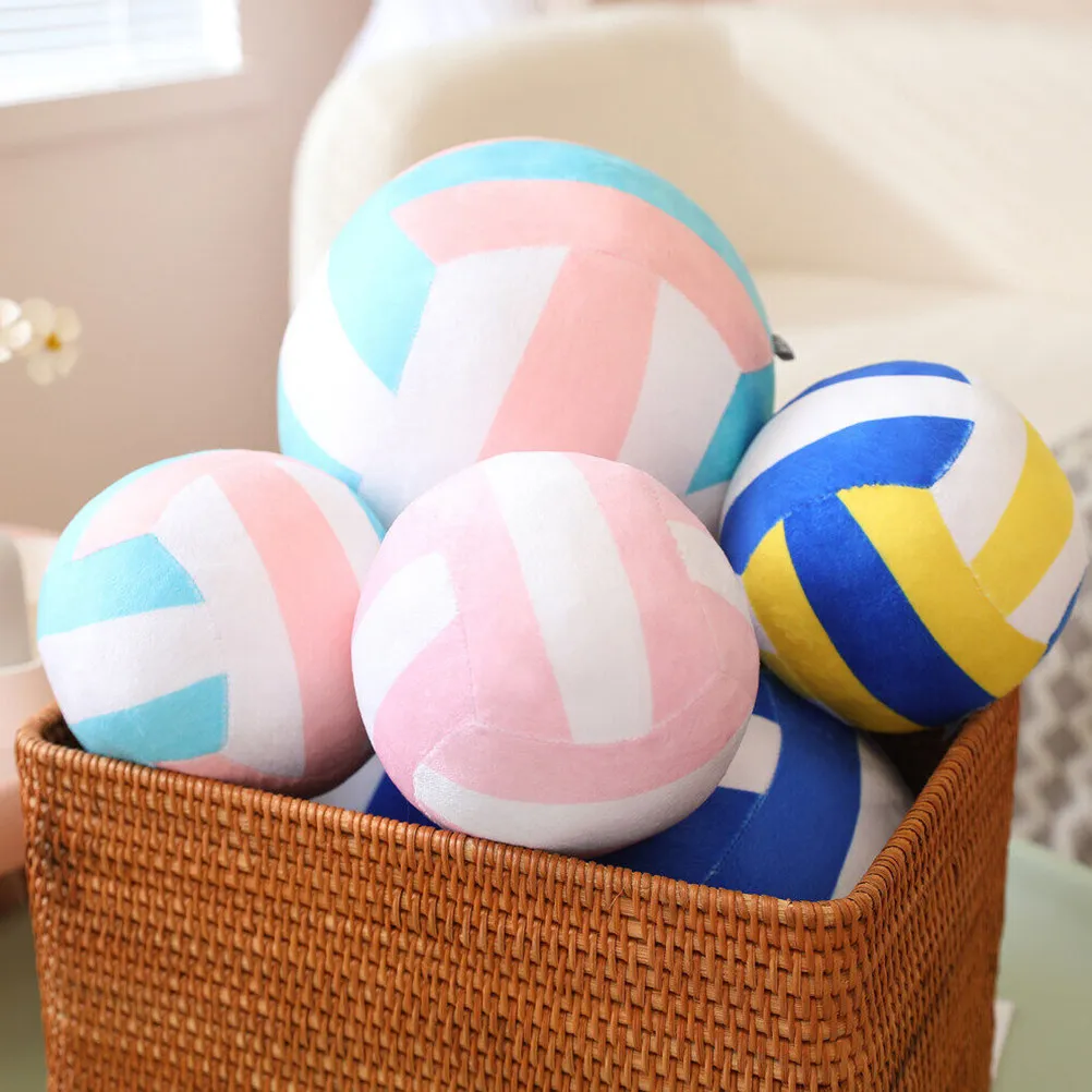 

Volleyball Stuffed Pillow Teen Girls Birthday Gift Soft Resilient Volleyball Shaped Cushion Home Decor Sports Bedroom