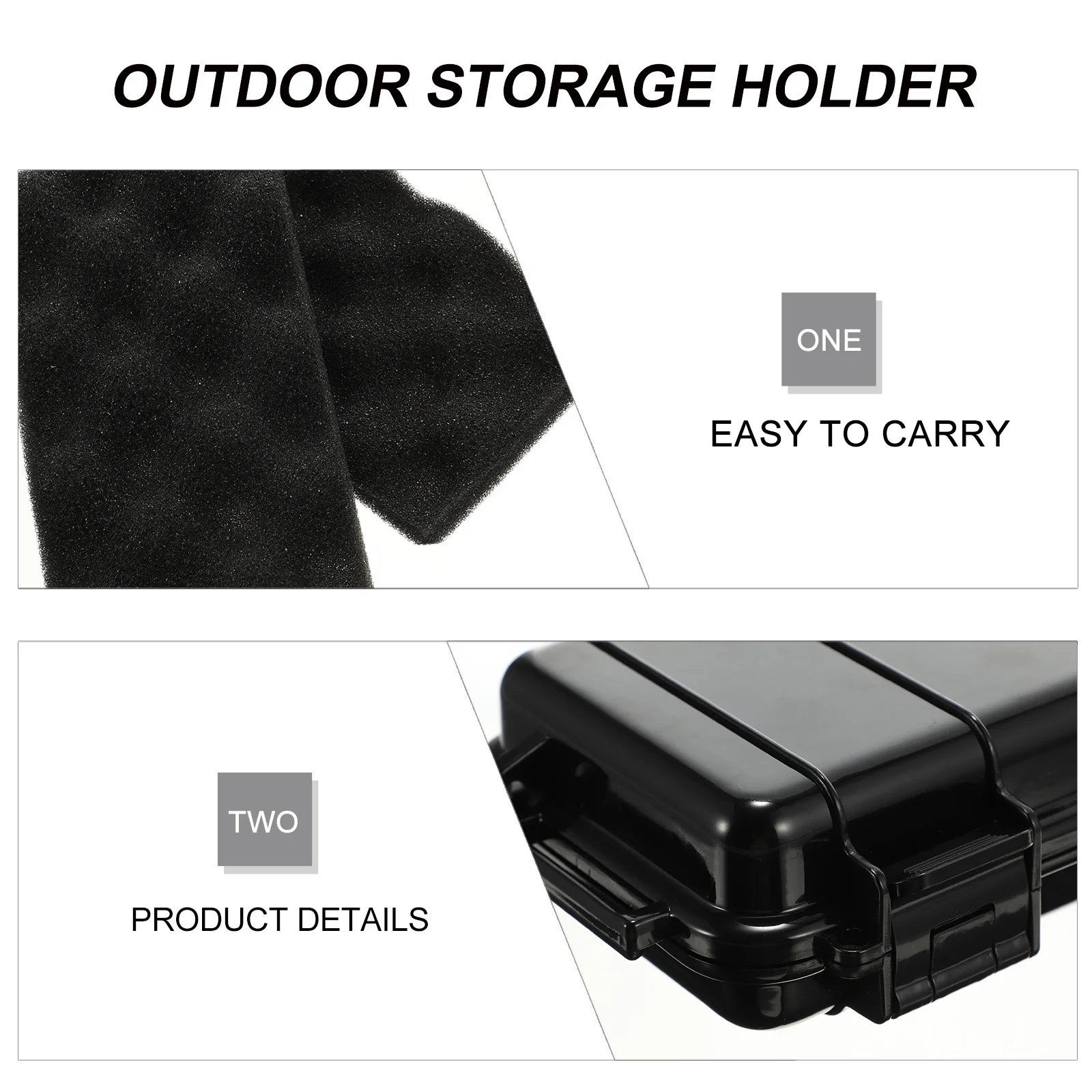 

Waterproof Shockproof Box Lightweight Outdoor Storage Container With Protective Sponge For Survival Gear Phone Electronic Gadget