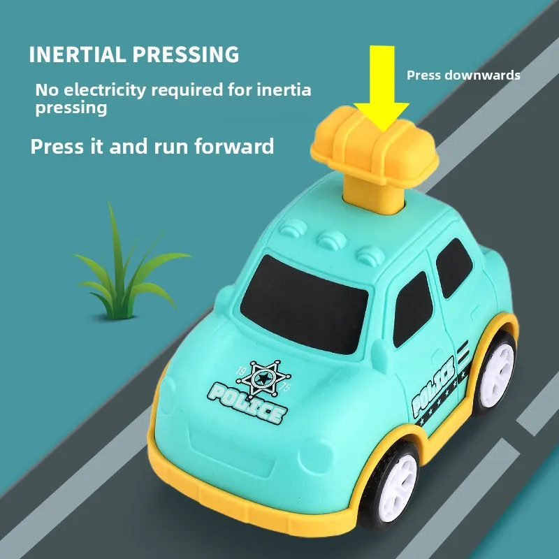 New children's inertial pressing pull-back car simulation model small police car
