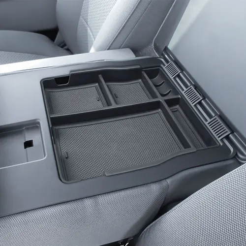 Imagen 2 del producto Organizador de asiento de consola central delantera para Ford F150 2017-2025 F250 F350 F450, caja de almacenamiento con reposabrazos, bandeja, organizador de consola de asiento de salto