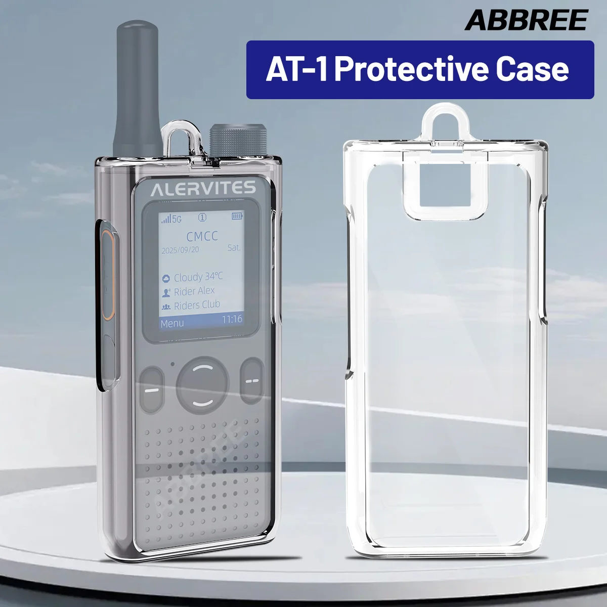 

ABBREE AT-1 Transparent Walkie Talkie Protective Cover Clear TPU Soft Case Pouch Ham Radio Drop Druable Protection Dustproof