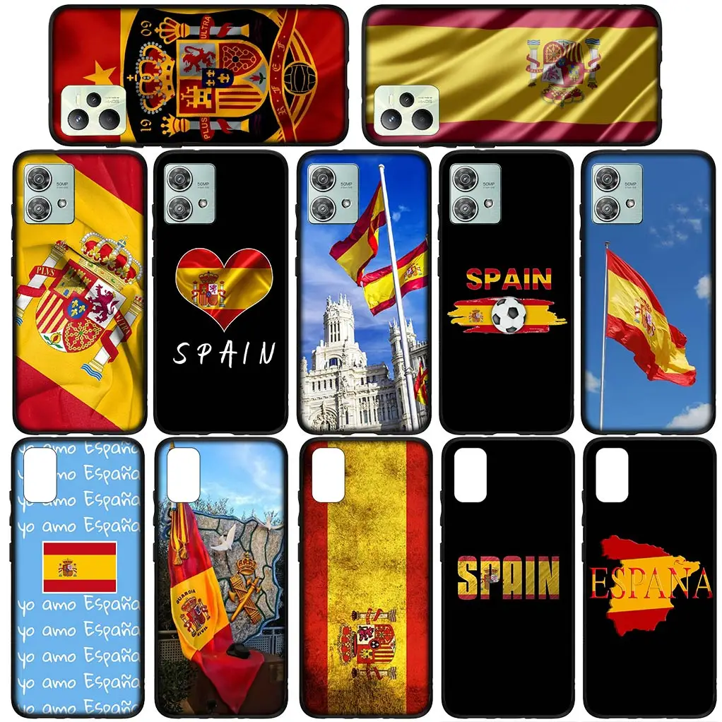 Spain Flag Cover Phone Case for Samsung Galaxy S24 S23 Fe Ultra Plus A05 A55 A35 A24 A25 A15 M55 Flexible Coque