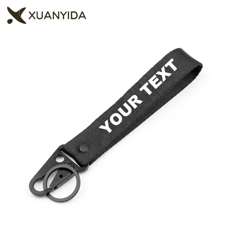 Custom Keychain Lanyard Embroidery Craft Alloy Button Eagle Beak Personalized Key Chain For Car Keys Can Customize Your Text