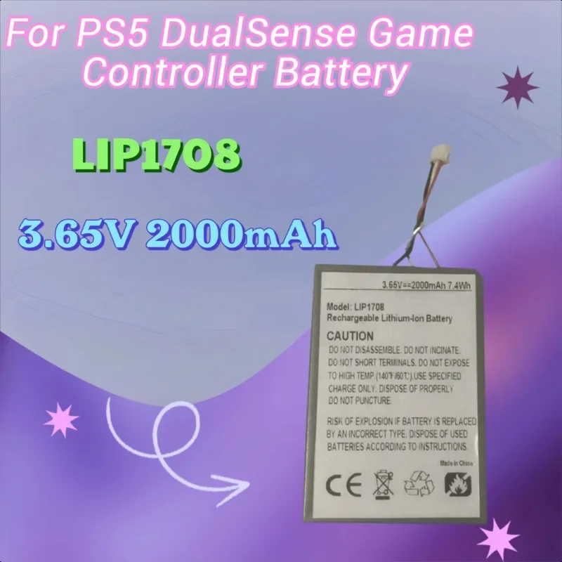 

3.65V 2000mAh LIP1708 for PS5 DualSense Game Controller Battery